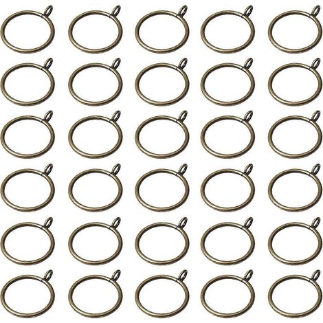 Lot de 30 anneaux de rideaux noirs de 38 mm avec œillets pour tringle à rideaux, fenêtre, rideau de douche (bronze) (1/5)