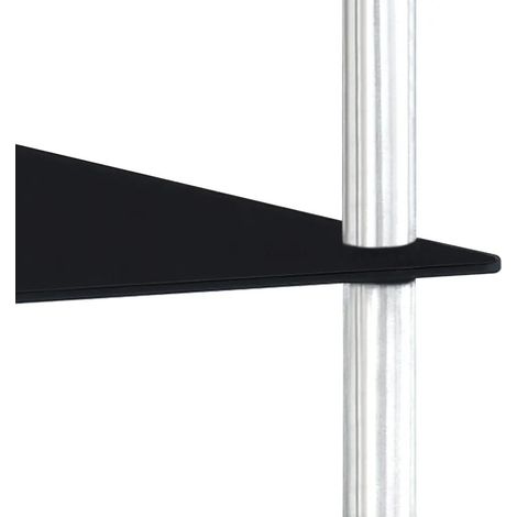 vidaXL Regal mit 3 Ebenen Schwarz 40x40x67 cm Sicherheitsglas