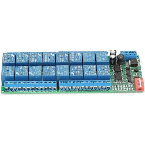 DC 12V 16-Kanal MODBUS RTU RS485 Relaismodulplatine SPS-Controller-Serieller Port-Schalter