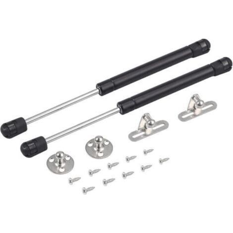 Vérins à gaz 200 N, 2 charnières de porte d'armoire à ressort à ressort pour barre de cuisine, boîte de pression 200 N (noir 200 N) (1/3)