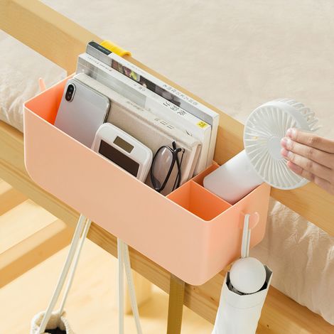 Panier de Rangement de Lit Suspendu, Organisateur de Table de Chevet en Plastique avec Étagère