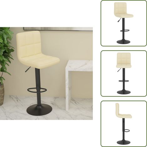 The Living Store Taburete de cocina de tela color crema - Asiento de cocina