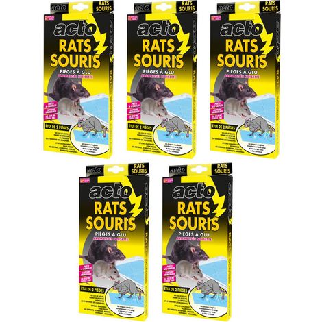 Lot de 5 Pièges à Glu (10 Plaques) pour Rats, Souris & Insectes (1/3)