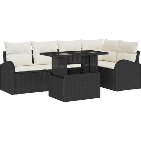 Maison Exclusive - Gartensofa-set mit Kissen mit Kissen 6 pcs Sch