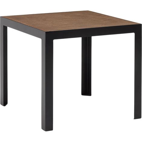 Table d'appoint en Plateau en enduit effet béton et piètement métal noir ORELIA