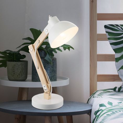 Nacht Schreib Tisch Leuchte weiß Schlaf Zimmer Beleuchtung Vintage Gelenk Retro Lese Lampe Spot beweglich (1/5)