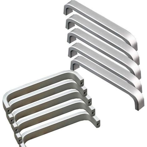 10 maniglie in alluminio per ante di mobili da cucina, armadi, cassetti e camera da letto (128 mm) (1/5)