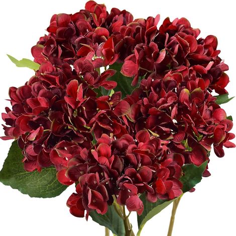 5 hortensias artificiels en soie, composition florale décorative 47 cm-AquaForge (1/5)