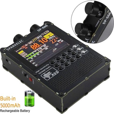Récepteur radio à bande complète avec écran tactile IPS haute sensibilité, blanc. (1/5)