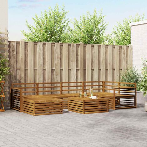 vidaXL Outdoor-Sofagarnitur 7 pcs Natur Massivholz Akazie (1/5)