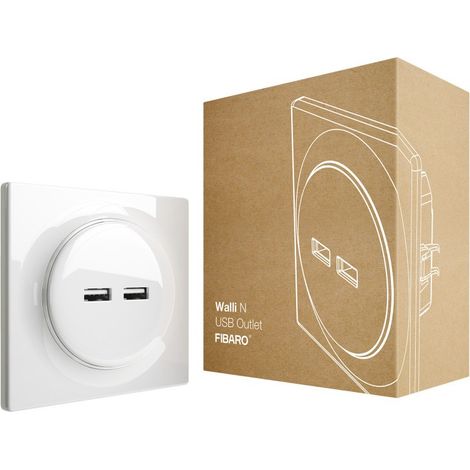 Fibaro Walli N prise de courant 2x USB Blanc (1/5)