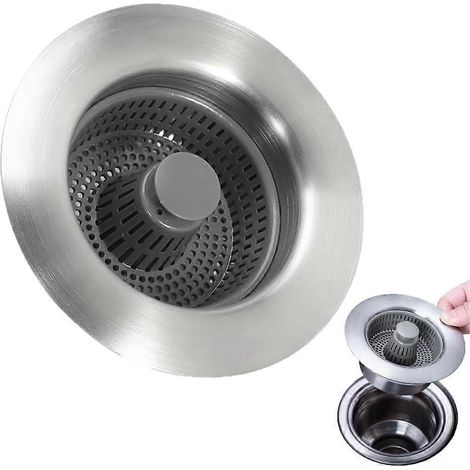 Aide-évier multifonctionnelle en acier inoxydable avec système de vidange rapide et anti-obstruction (1/4)