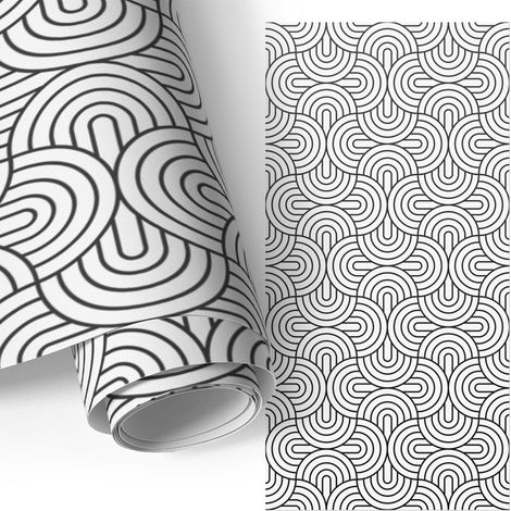 Möbelfolie - Klebefolie für Möbel - Selbstklebefolie - Dekorfolie - Küchenfronten bekleben - Geometrische Muster 75x150 cm