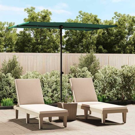 vidaXL Sombrilla de jardín con palo de aluminio verde 2x1,5 m (1/5)