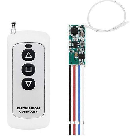 Kit de télécommande pour moteur CC 12 V, module relais sans fil 433 MHz avec émetteur, pour la commande du sens de rotation et de l'arrêt du moteur (1/4)