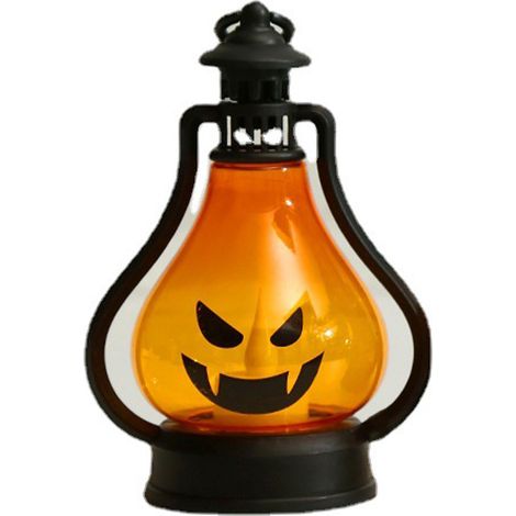Lanterne Citrouille Halloween - LED Vacillante Sans Flamme - Décoration Extérieure Intérieure - Lot de 1 (1/5)