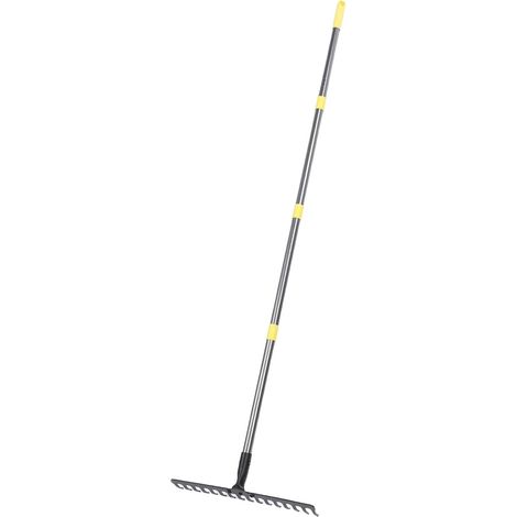 Gartenrechen, 17 Zinken, robustes Metall (1/5)