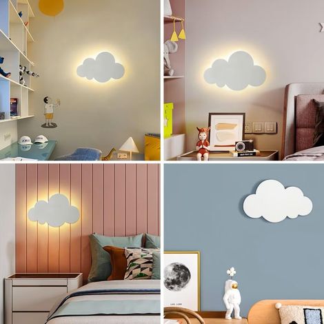 Applique LED Nuage pour chambre d'enfant, lampe de chevet, veilleuse, éclairage mural décoratif pour chambre, salon, escaliers, 18 W, 3 éclairages