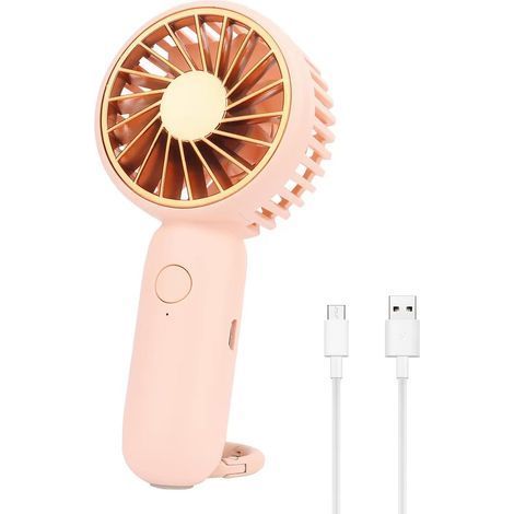 Mini ventilateur avec sac à main, ventilateur de poche USB portable, petit ventilateur de poche rechargeable, mini ventilateur silencieux à 3 vitesses réglables pour le camping, le bureau, le sport, l