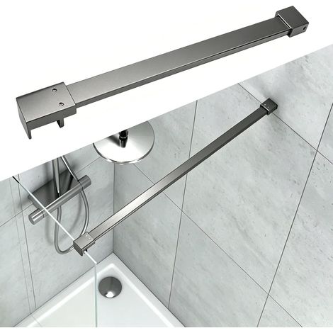 Barre de support paroi douche en acier inoxydable, tige renfort (1/5)