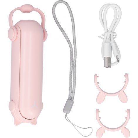 Ventilateur Portable 3 en 1 Rechargeable avec Lampe Torche et Anti-Moustiques - Rose (1/5)