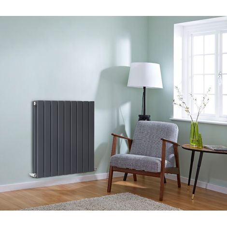 NRG Flat Panel Radiator Designer Column Bathroom Central Heating Anthracite Double 600x612mm
