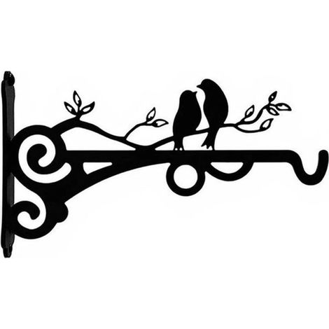 Crochets métalliques pour plantes - Crochet pour plante - Crochet mural - Crochets pour pots de fleurs - Crochets pour plantes - Crochets - Crochets pour lanternes - Crochets muraux - Noir - 20 x 13,3 (1/5)