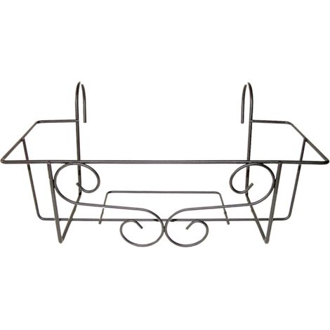Support de jardinière pour balcon en fer - Gris - L 41,7 x P 26,3 x H 18,8 cm - Livraison gratuite