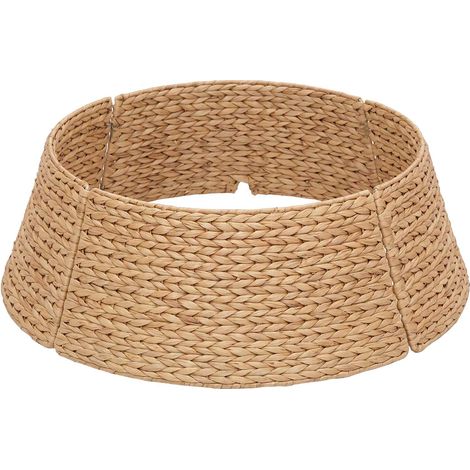 vidaXL Christmas Tree Collar Round Natural Ø 45 x 22 cm Water Hyacinth