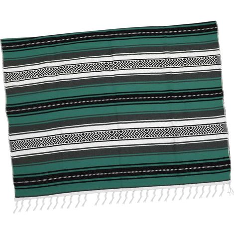 Couverture Tissée Mexicaine Verte Cape Mélange Polyester Coton Plaid Canapé Doux et Épais pour Yoga Salon Voiture Décoration Intérieure (1/5)