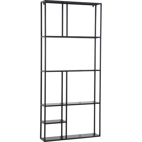 Estante de pared de acero 180 x 80 x 18 cm negro 030007035 (1/4)