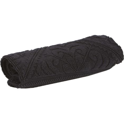 Tapis de Bain en Coton Jacquard Résistant à Motifs Arabesques pour Douche et Baignoire Carbone - PANGIVO (1/3)