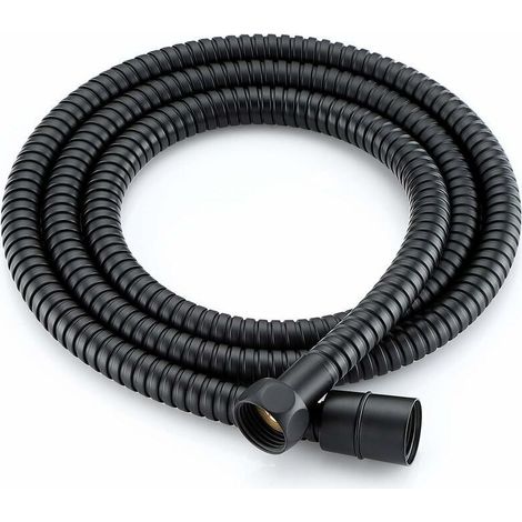 Tuyau de Douche Acier inoxydable Flexible de Douche 1.5 mètres Anti-Torsion pour Douche à Main, Douche de Tête, Noir (1/4)