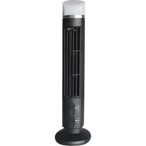 Ventilador portátil enfriador de aire, ventilador de torre simplificado con LED, potente flujo de aire, diseño compacto, sin aspas, interfaz USB.