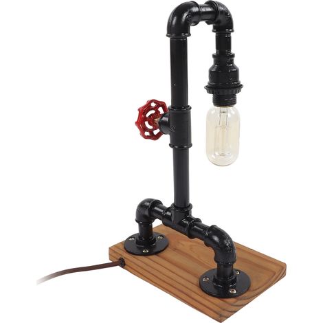 Originelle LED-Tischleuchte im Retro-Design in Form eines Wasserrohrs, 220 V, dekorative Schreibtischlampe für Schlafzimmer oder Restaurant (1/5)