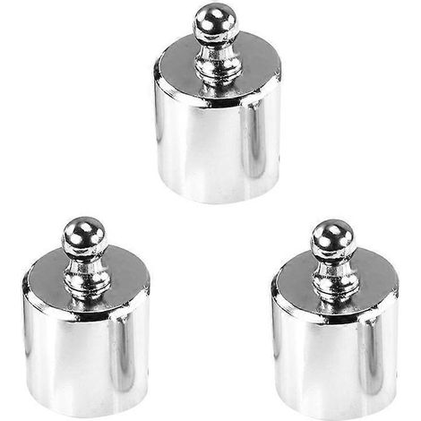 Lot de 3 poids d'étalonnage en acier de 50 g pour balance numérique de bijouterie et sciences (argent)-2x2x3cm (1/4)