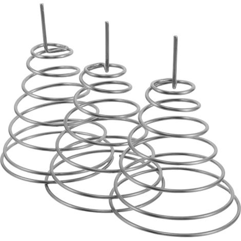 Socle à Ressort en Acier Inoxydable Argenté 3pcs pour Décoration de Sapin de Noël, Base Conique Antidérapante Pratique pour Événements et Maison (1/5)
