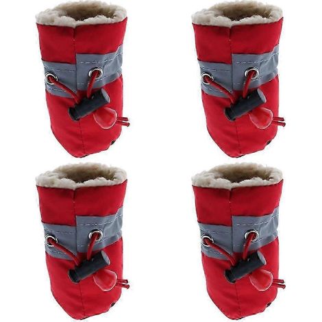 Lot de 4 chaussures pour chiots et chiens, bottines antidérapantes pour les promenades en extérieur