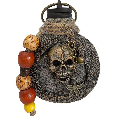 Décoration de bureau Halloween en forme de crâne de pirate, vase à rhum et fleurs, verre à eau, flasque à vin, accessoire de fête, décoration intérieure (1/4)