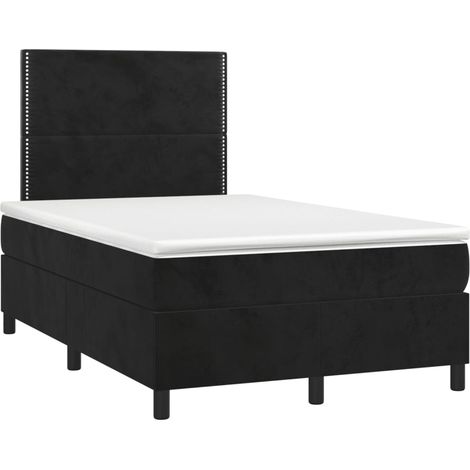Maison Exclusive - Sommier à lattes de lit avec matelas noir 120x190 cm velours (1/5)