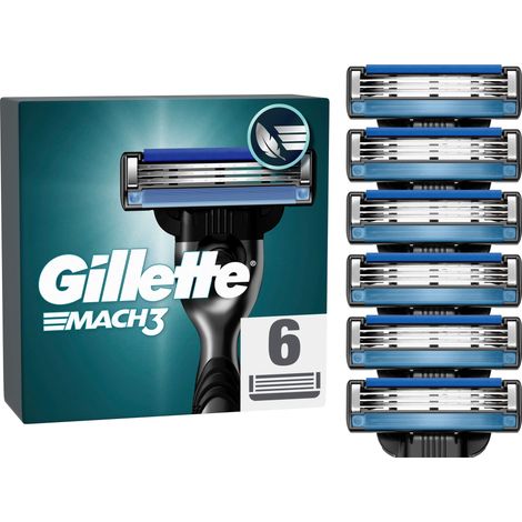 Gillette - Mach3 Mens Razor Blades - Blue/Black - 6 pcs