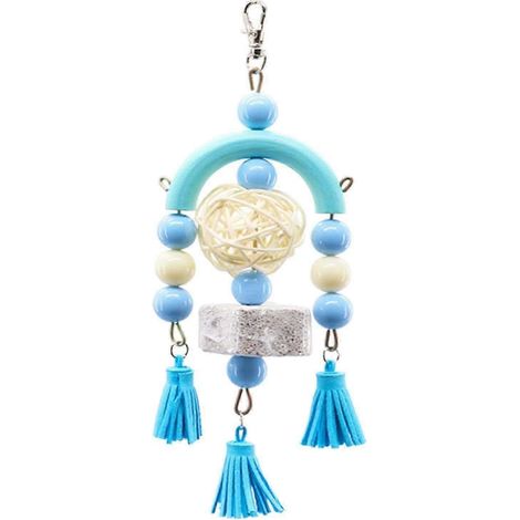 Jouets à mâcher pour cobayes et hamsters, jouets à accrocher en ficelle, jouets à ronger pour petits animaux en cage, jouets pour cobayes, inséparables, perruches et aras.-Blue