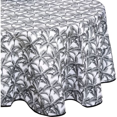 Fleckenabweisende Tischdecke Palmier - dunkelgrau - D180 cm (1/5)