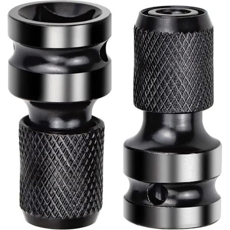 2-teiliger 1/2"-Vierkant-auf-1/4"-Steckschlüsseladapter, Schlagschrauberadapter, Schnellwechseladapter für Schlagschrauber und Schraubendreher-Bithalter (1/4)