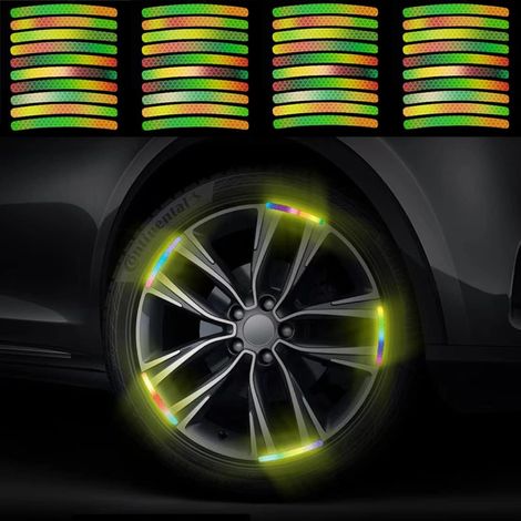 40 Stück universelle reflektierende Felgenstreifenaufkleber (16–19 Zoll), dekorative Streifen für mehr Sicherheit bei Nacht für Autofelgen, Motorradfelgenaufkleber, reflektierende Radaufkleber