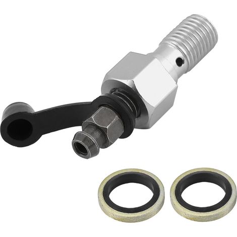 M10x1,25 mm Hohlschraube Entlüftungsschraube, Hohlschraube Entlüftungsschraube Hauptbremszylinder Bremssattel Staubstopfen (SILBER).