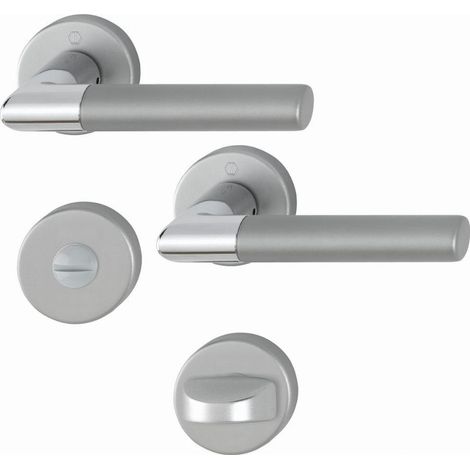 Türgarnitur HOPPE Lecce aus eloxiertem Aluminium zweifarbig - Tür WC/Badezimmer - 3895292