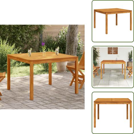 Mesa de exterior - vidaXL Mesa de comedor de jardín madera maciza de acacia 110x110x75 cm - Mesa de patio