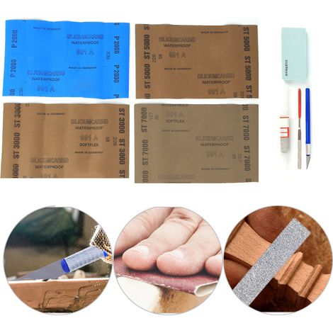 Kit de polissage manuel à faire soi-même : bandes de polissage, pâte à polir, couteau de précision, papier de verre, lime (1/5)