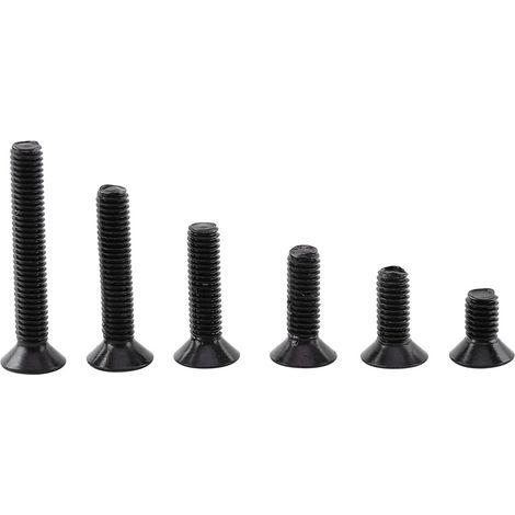 250 vis à tête hexagonale creuse M3 en acier allié noir avec écrous hexagonaux, assortiment (tête plate) (1/5)